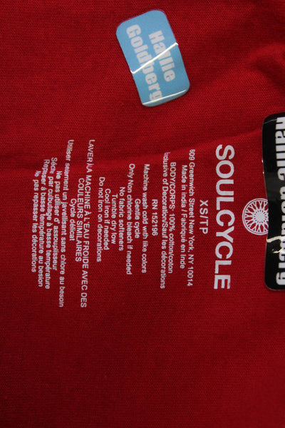 Soul Cycle Womens Red Basic Sleeveless Tank Cotton Crew Neck Size XS