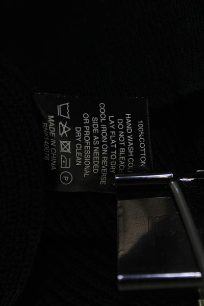 Generation Love Unisex Striped Black Cotton Pullover Sweater Round Neck Size S