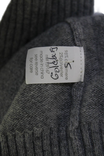 27 Miles Women Pullover Sweater Gray Cashmere Crewneck Stars Long Sleeve Size S