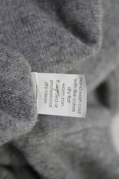 27 Miles Women Pullover Sweater Gray Cashmere Crewneck Stars Long Sleeve Size S