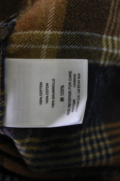 Wallace & Barnes Mens Cotton Classic Plaid Collar Button Down Shirt Brown Sz XL
