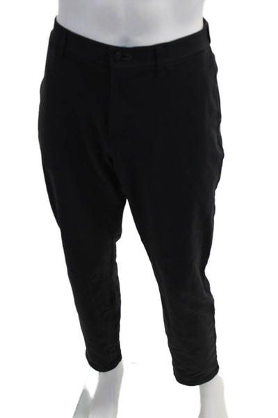Public Rec Mens Cropped Jogger Pants Black Button Closure Size 36