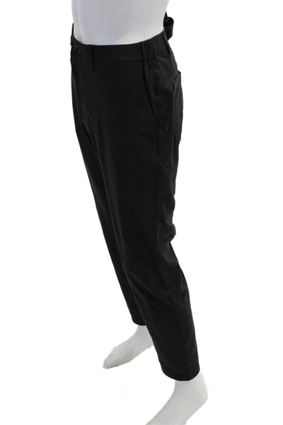 Public Rec Mens Cropped Jogger Pants Black Button Closure Size 36
