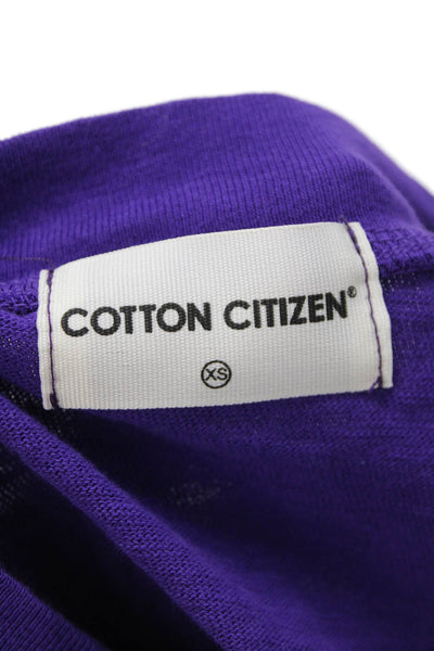 Cotton Citizen Womens Cropped Tank Purple Cotton Crewneck Sleeveless Size XS