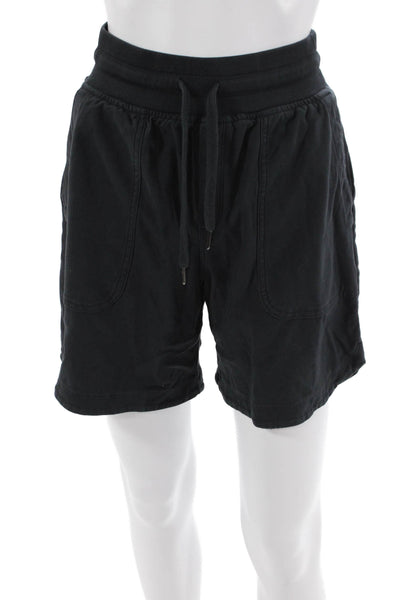 Athleta Womens Black Sweat Shorts Drawstring Size 2XS