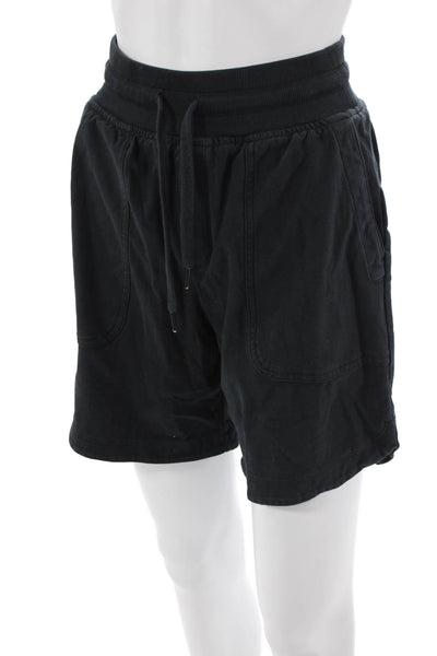Athleta Womens Black Sweat Shorts Drawstring Size 2XS