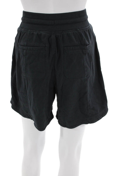 Athleta Womens Black Sweat Shorts Drawstring Size 2XS