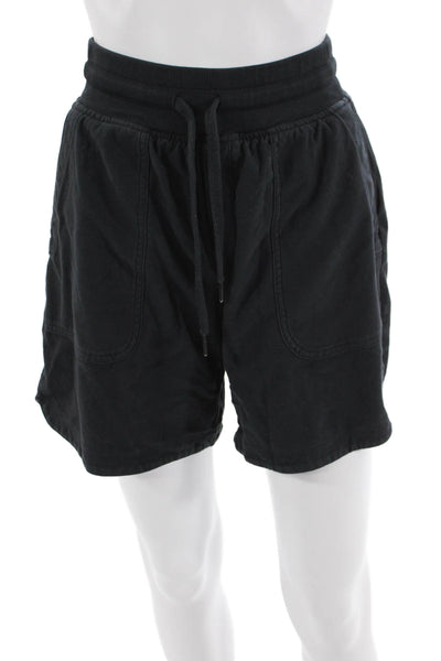 Athleta Unisex Sweat Shorts Black Drawstring Size 2XS
