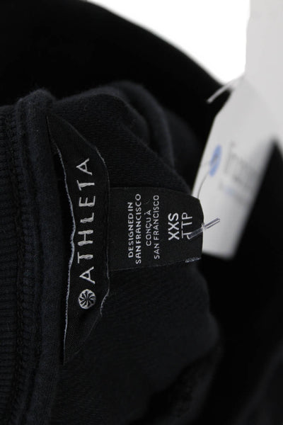 Athleta Unisex Sweat Shorts Black Drawstring Size 2XS