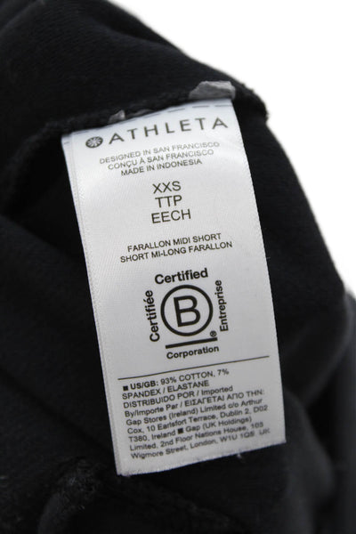 Athleta Unisex Sweat Shorts Black Drawstring Size 2XS