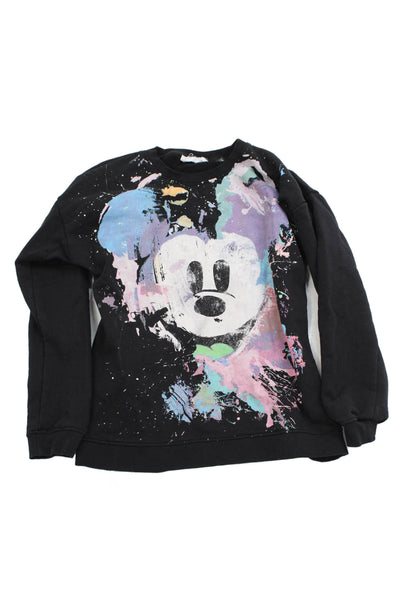 Desigual Unisex Kids Graphic Print Crew Neck Sweatshirt Black Size 13/14