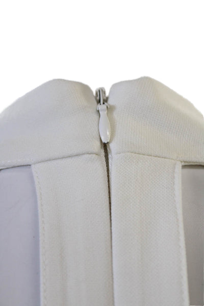 French Connection Women A-Line Mini Dress White High Neck Sleeveless Size 8