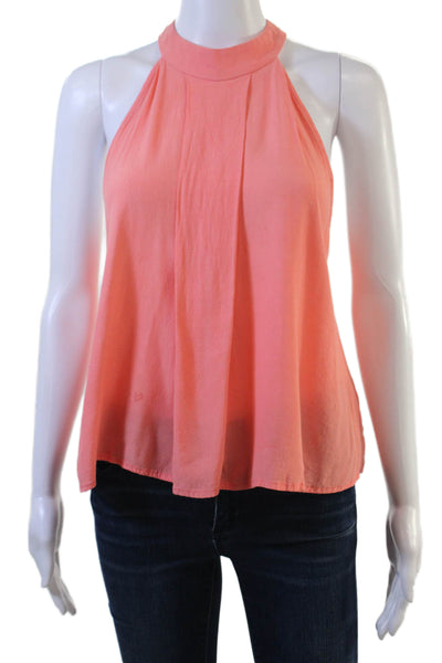 Elan Women Bohemian Pink High Neck Sleeveless Tank Top Size S