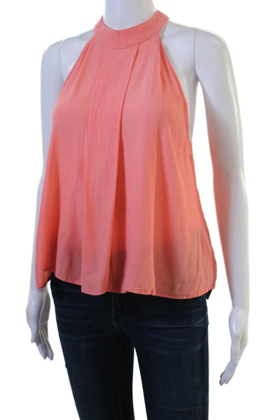 Elan Women Bohemian Pink High Neck Sleeveless Tank Top Size S