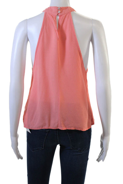 Elan Women Bohemian Pink High Neck Sleeveless Tank Top Size S