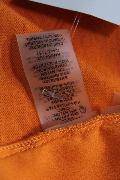 Karl Lagerfeld Women Sleeveless Basic Tank Orange Crew Neck Solid Size M