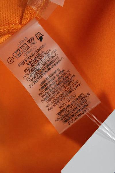 Karl Lagerfeld Women Sleeveless Basic Tank Orange Crew Neck Solid Size M