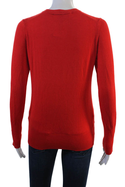 Zara Women Red Pullover Sweater Crew Neck Long Sleeve Cashmere Blend Size S