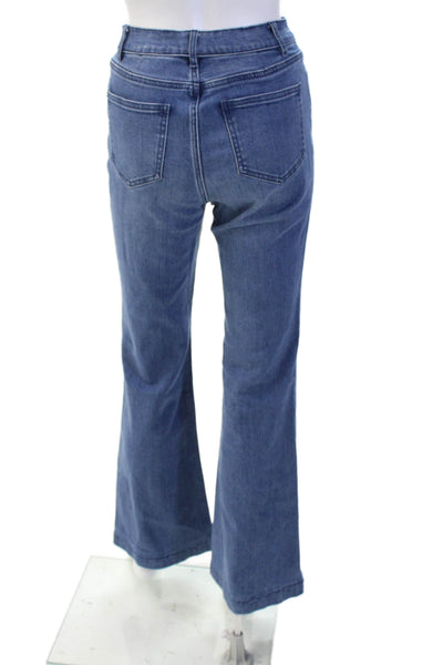 J. Mclaughlin Womens Bootcut Flared Jeans Blue Mid Rise Size 24
