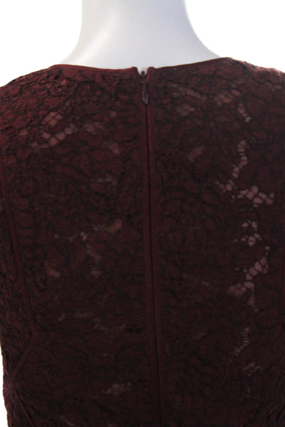J. Mendel Women Brown V-Neck Sleeveless Tank Zip Back Polyester Size S