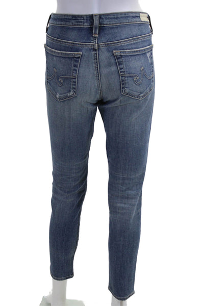 Adriano Goldschmied Womens Ankle Cropped Mid Rise Jeans Blue Button Size 30
