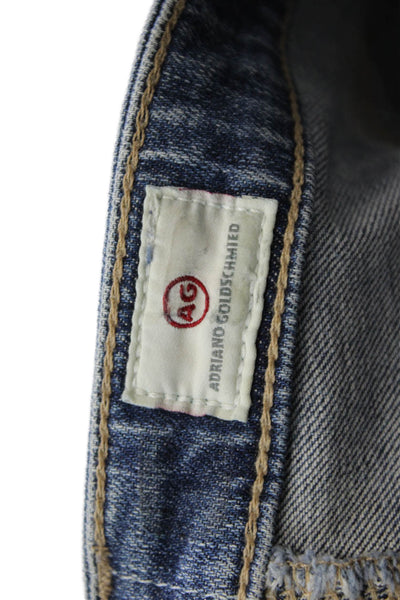 Adriano Goldschmied Womens Ankle Cropped Mid Rise Jeans Blue Button Size 30