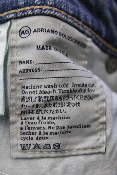 Adriano Goldschmied Womens Ankle Cropped Mid Rise Jeans Blue Button Size 30
