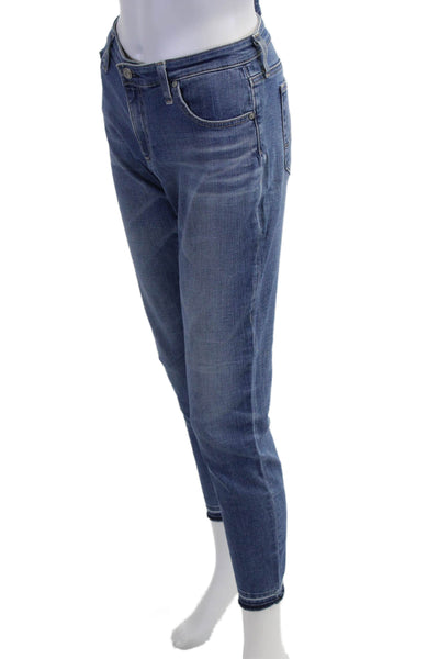 Adriano Goldschmied Women Ankle Cropped Mid Rise Blue Jeans Size 30