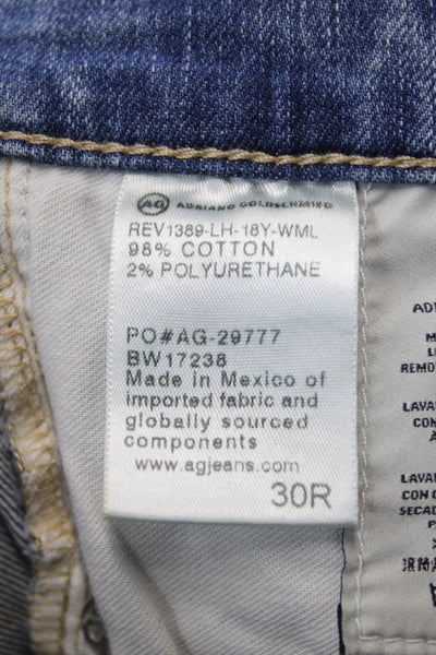 Adriano Goldschmied Women Ankle Cropped Mid Rise Blue Jeans Size 30