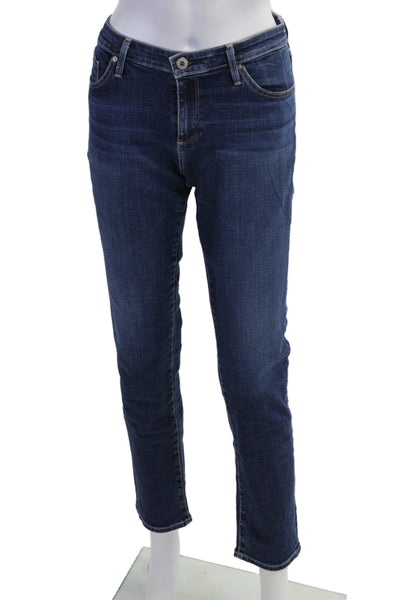 Adriano Goldschmied Womens Dark Blue Straight Cropped Jeans Size 30