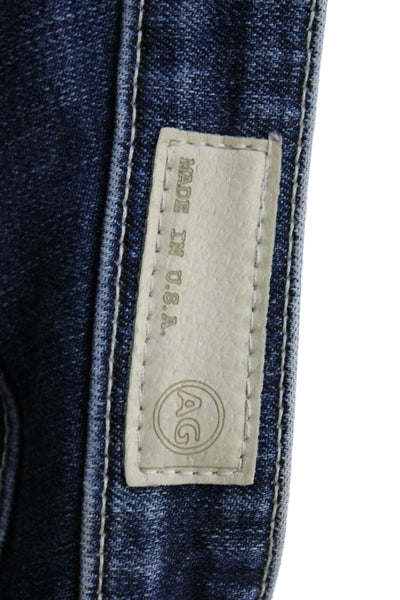 Adriano Goldschmied Womens Dark Blue Straight Cropped Jeans Size 30