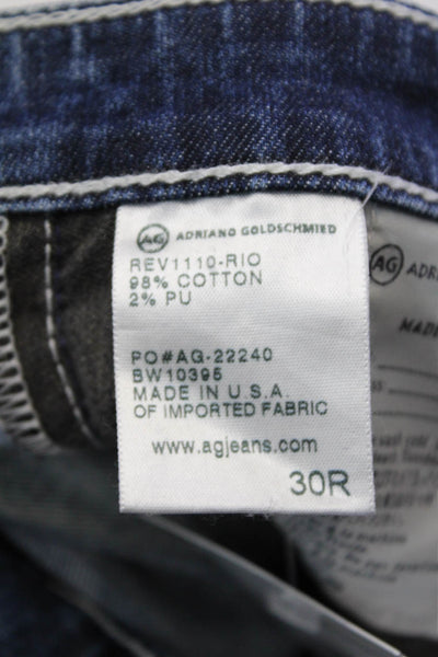 Adriano Goldschmied Womens Dark Blue Straight Cropped Jeans Size 30