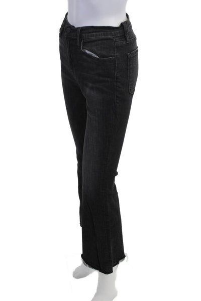 Frame Denim Womens Black Bootcut Cropped Flared Jeans Size 27