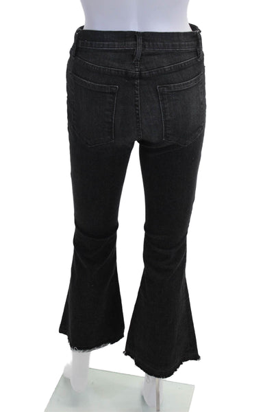 Frame Denim Womens Black Bootcut Cropped Flared Jeans Size 27