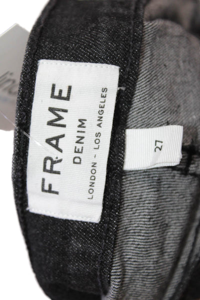 Frame Denim Womens Black Bootcut Cropped Flared Jeans Size 27