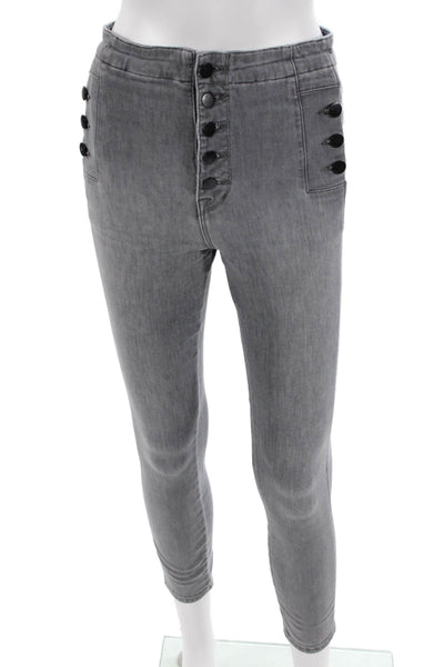 J Brand Womens Skinny Cropped Ankle Jeans Gray Designer Size S