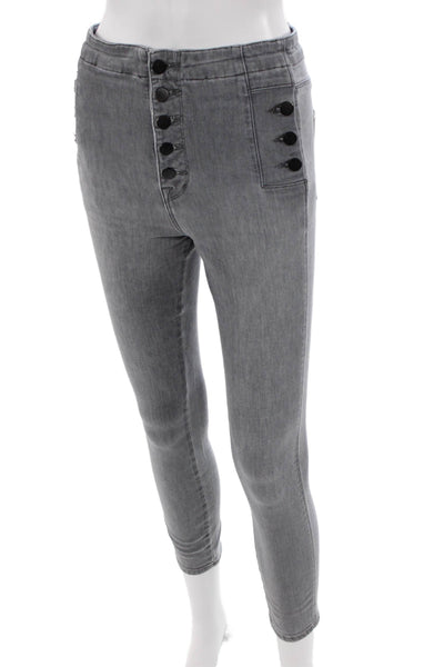 J Brand Womens Skinny Cropped Ankle Jeans Gray Designer Size S