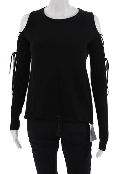 White + Warren Womens Pullover Cashmere Crew Neck Long Sleeve Black Size XS