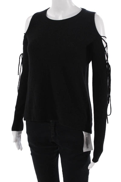 White + Warren Womens Pullover Cashmere Crew Neck Long Sleeve Black Size XS