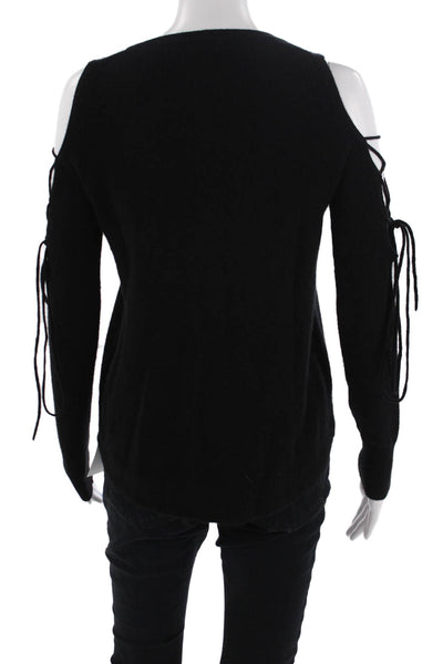White + Warren Womens Pullover Cashmere Crew Neck Long Sleeve Black Size XS