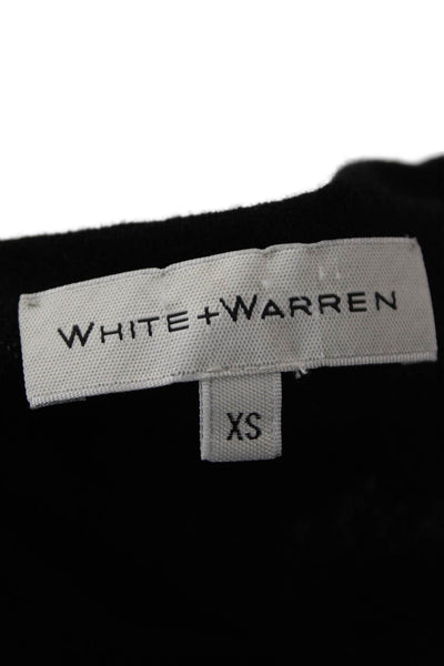 White + Warren Womens Pullover Cashmere Crew Neck Long Sleeve Black Size XS