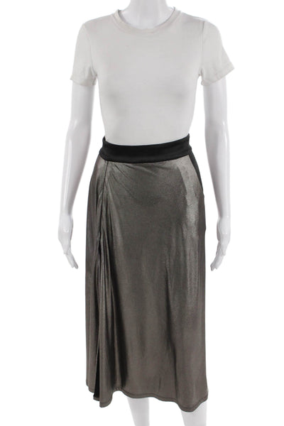 Zhivago Women A-Line Wrap Skirt Long Black Solid 94% Polyester Spandex Size 2
