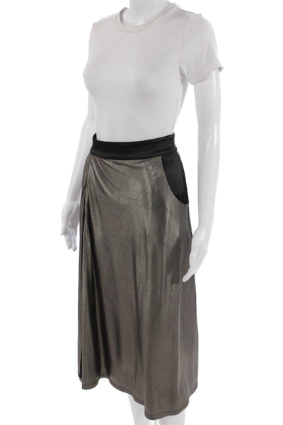 Zhivago Women A-Line Wrap Skirt Long Black Solid 94% Polyester Spandex Size 2