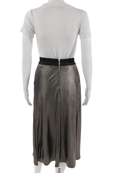 Zhivago Women A-Line Wrap Skirt Long Black Solid 94% Polyester Spandex Size 2