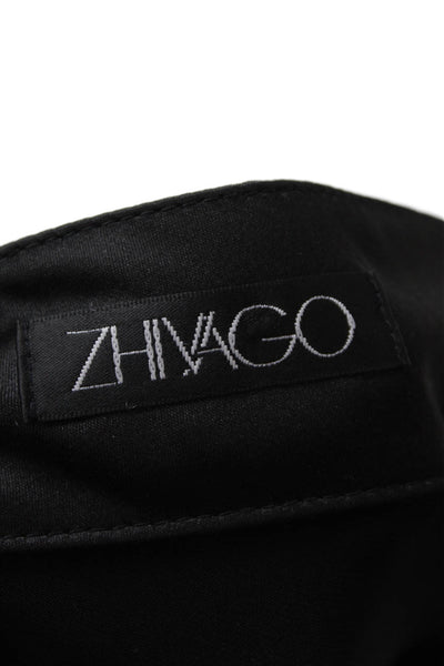 Zhivago Women A-Line Wrap Skirt Long Black Solid 94% Polyester Spandex Size 2