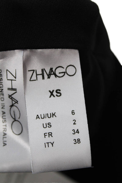 Zhivago Women A-Line Wrap Skirt Long Black Solid 94% Polyester Spandex Size 2