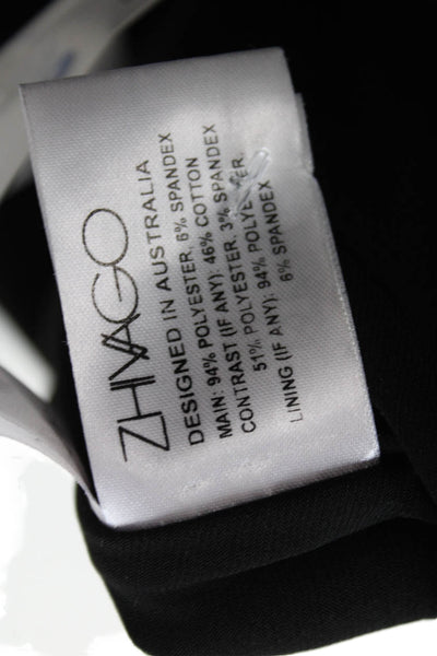 Zhivago Women A-Line Wrap Skirt Long Black Solid 94% Polyester Spandex Size 2
