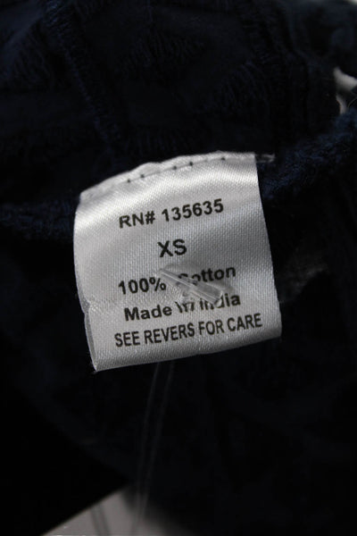 Love Sam Womens Shift Dress Dark Blue 3/4 Sleeve Round Neck Size XS