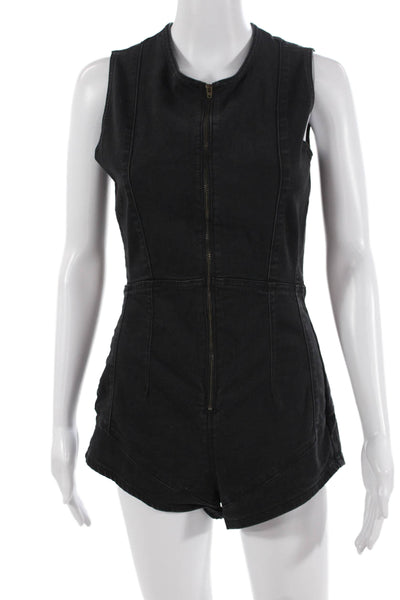 We The Free Women Black Sleeveless Scoop Neck Jumpsuit Size 6