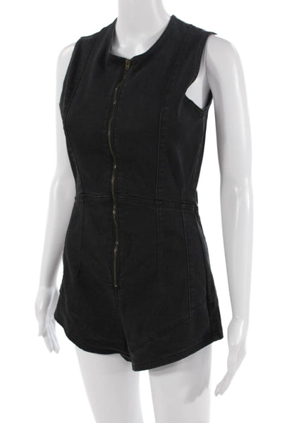 We The Free Women Black Sleeveless Scoop Neck Jumpsuit Size 6